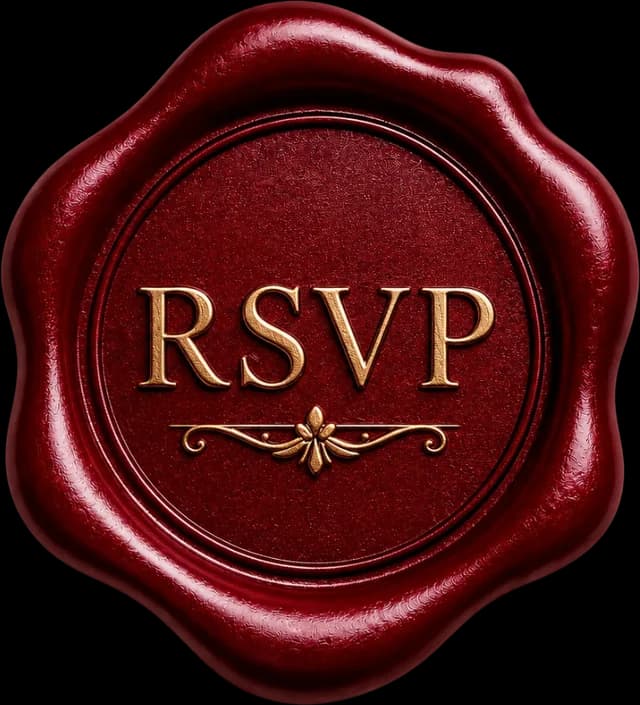 Сургучная печать с надписью RSVP